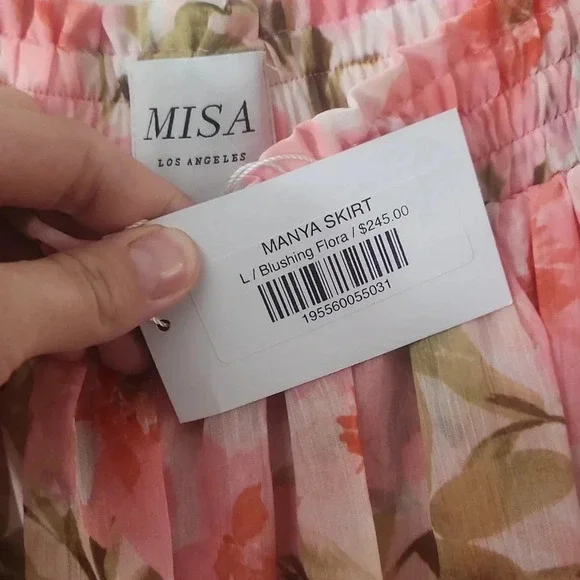 Misa Manya Blushing Floral Skirt Large - Picture 2 of 2